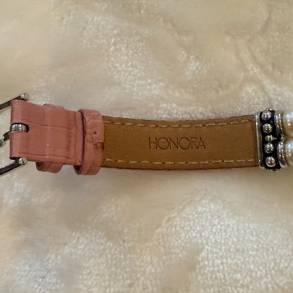 Honora Pink Leather & Pearl Bracelet – Genuine Leather, Silver Accents - EUC - Picture 10 of 13